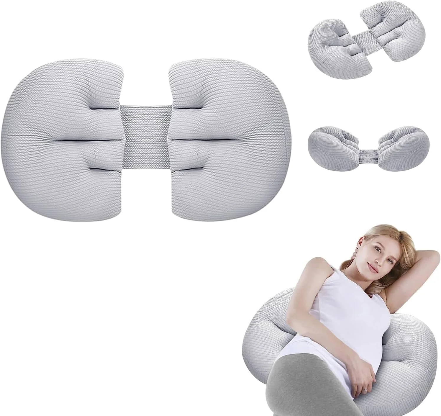 بالش بارداری CLINES AHLAN، بالش های راحت U شکل، بالش بارداری برای خوابیدن به پهلو، بالش کمر برای بدن، شکم و پشتیبانی از کمر، بالش بارداری (1)