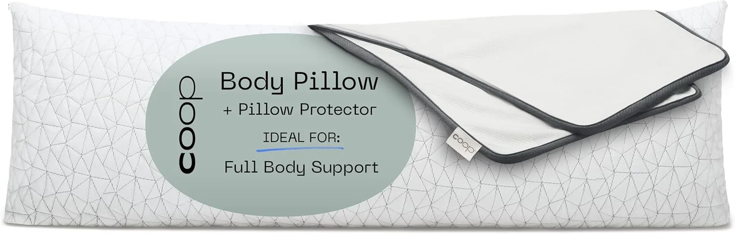 بالش تمام بدن قابل تنظیم Coop Home Goods (20x54) و بسته محافظ بالش بدن Ultra-Tech برای بارداری - روکش نرم زیپ‌دار قابل شستشو، پشتیبانی کامل گردن و زانو برای خوابندگان پهلو