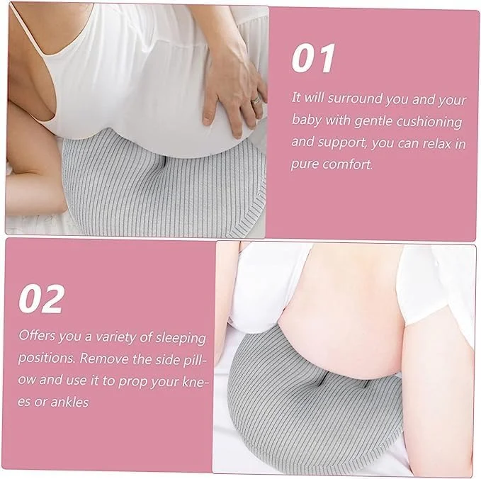 بالش بارداری CLINES AHLAN، بالش های راحت U شکل، بالش بارداری برای خوابیدن به پهلو، بالش کمر برای بدن، شکم و پشتیبانی از کمر، بالش بارداری (1)