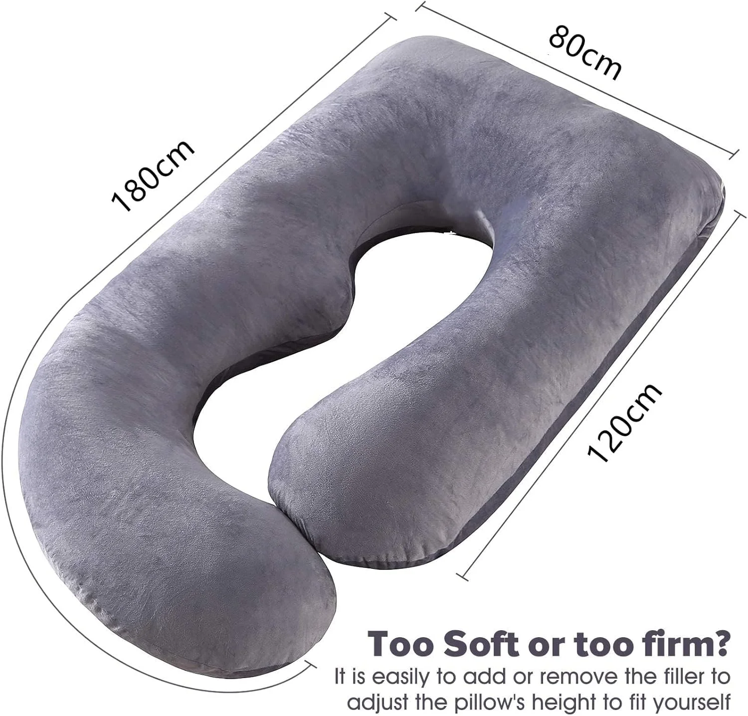 بالش بارداری Coclux، بالش U شکل برای حمایت کامل از بدن زنان باردار با روکش مخملی قابل تعویض و شستشو (خاکستری تیره، مخمل) (خاکستری تیره) بالش بارداری Coclux، بالش U شکل برای حمایت کامل از بدن زنان باردار با روکش مخملی قابل تعویض و شستشو (خاکستری تیره، مخمل) (خاکستری تیره)