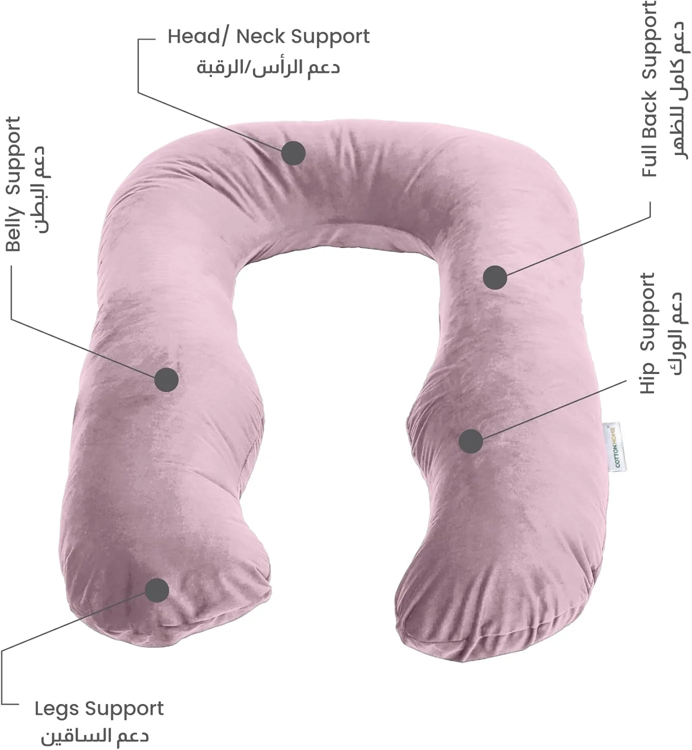 بالشت بارداری Cotton Home® برای خواب، بالشت بارداری تمام بدن U شکل 57 اینچی با روکش مخملی قابل جابجایی - پشتیبانی از کمر، پاها، شکم، باسن برای زنان باردار، صورتی بالشت بارداری Cotton Home® برای خواب، بالشت بارداری تمام بدن U شکل 57 اینچی با روکش مخملی قابل جابجایی - پشتیبانی از کمر، پاها، شکم، باسن برای زنان باردار، صورتی