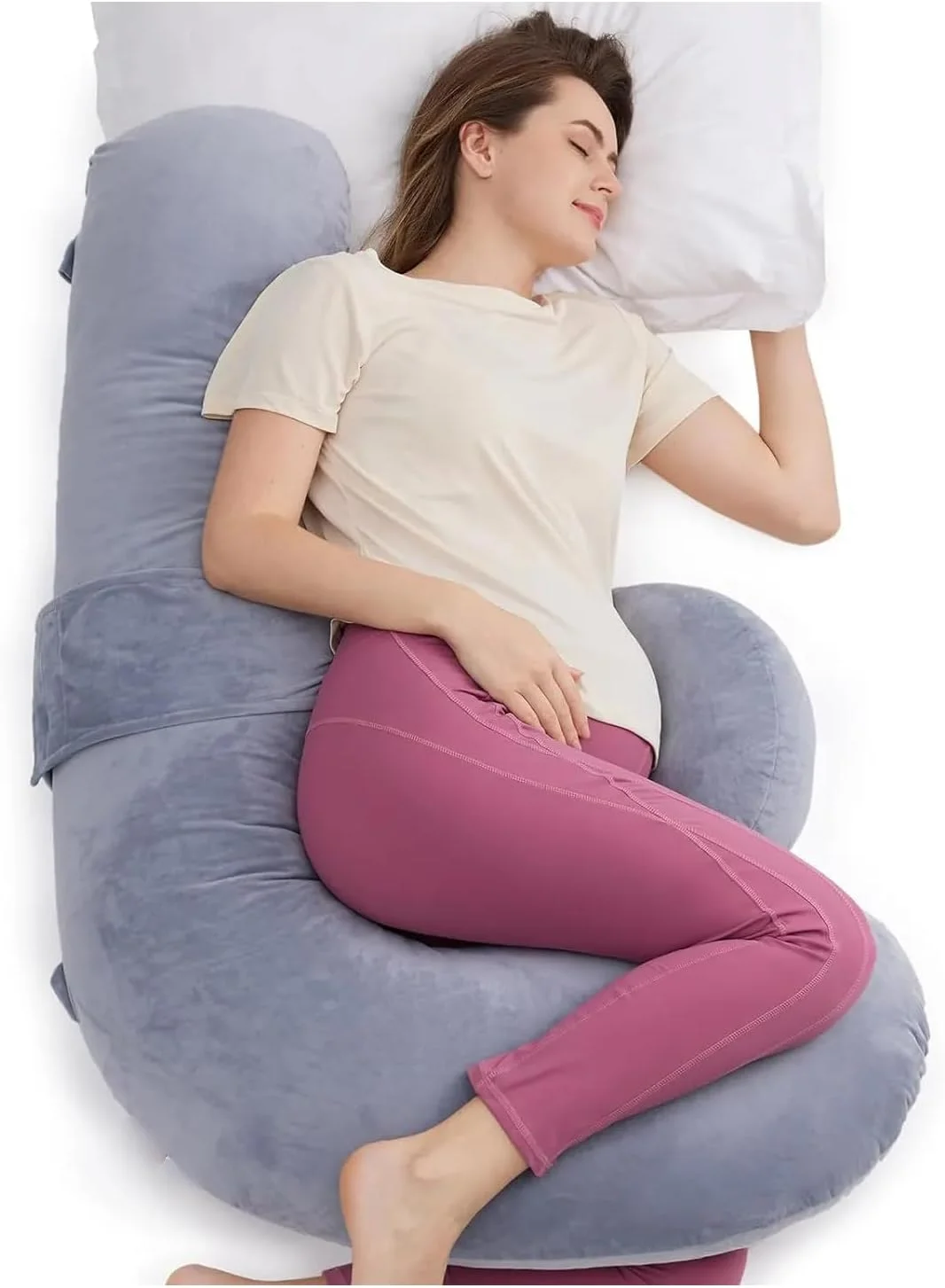 بالش بدن منحنی HOPE ZONE - 53 اینچ، میکروفایبر راه راه فوق العاده نرم، پشتیبانی کامل بدن برای خوابندگان پهلو، بالش بارداری، بالش مادری، خاکستری بالش بدن منحنی HOPE ZONE - 53 اینچ، میکروفایبر راه راه فوق العاده نرم، پشتیبانی کامل بدن برای خوابندگان پهلو، بالش بارداری، بالش مادری، خاکستری