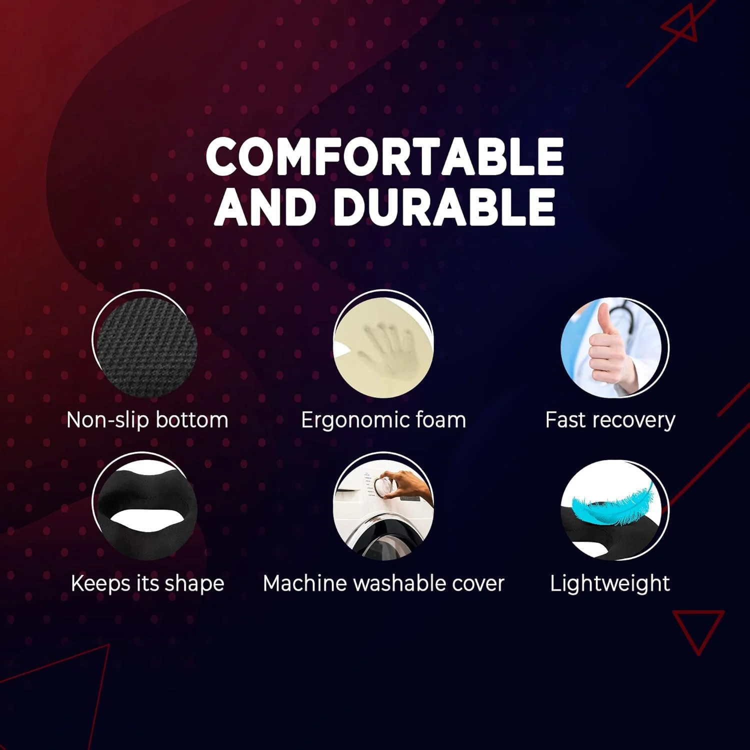 بالشتک صندلی دوناتی لکسییا با طراحی ارتوپدی، فوم حافظه‌دار برای تسکین درد دنبالچه و استخوان خاجی، مناسب برای بواسیر، دوران بارداری و پس از زایمان، جراحی، سیاتیک و کاهش فشار بر دنبالچه، برند Palace، مشکی