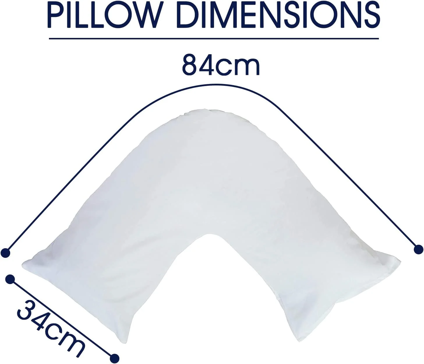 بالش V شکل لوکس MH Traders به همراه روبالشی. بالش طبی برای گردن، کمر و شانه، بالش بارداری و بالش های V شکل با الیاف میکروفایبر و قابلیت شستشو در ماشین لباسشویی