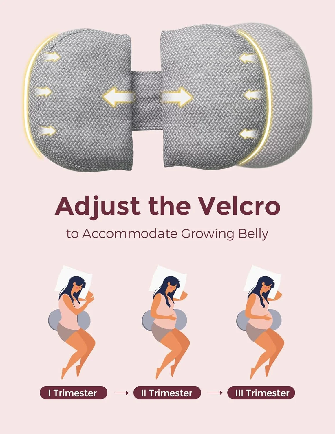 بالش بارداری قابل حمل مام کوزی برای خواب، خاکستری