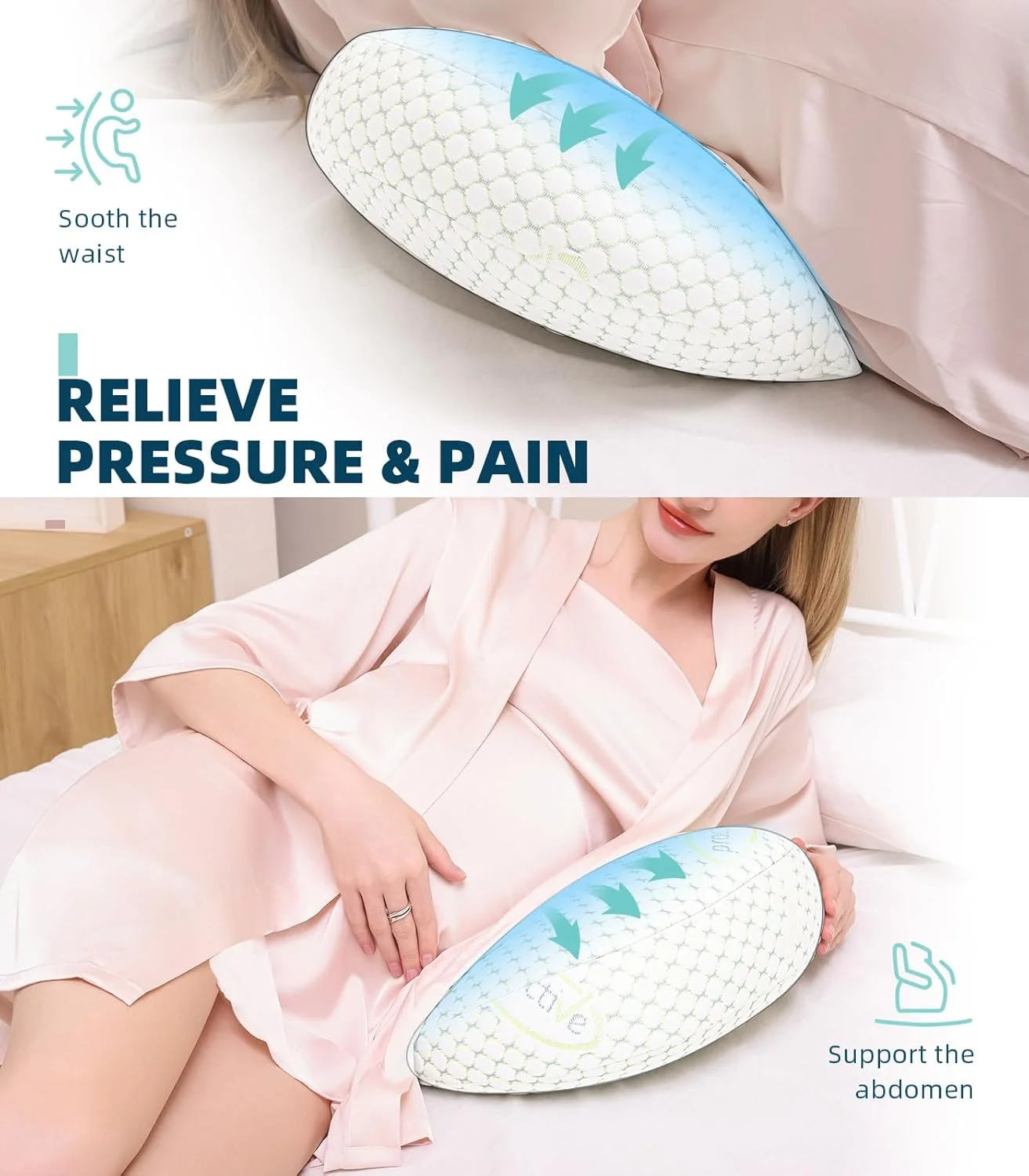 بالش بارداری اوترنال برای زنان باردار، بالش بدن نرم بارداری، پشتیبانی برای کمر، باسن، پاها، بالش بارداری با روکش بالش جداشدنی و قابل تنظیم بالش بارداری اوترنال برای زنان باردار، بالش بدن نرم بارداری، پشتیبانی برای کمر، باسن، پاها، بالش بارداری با روکش بالش جداشدنی و قابل تنظیم