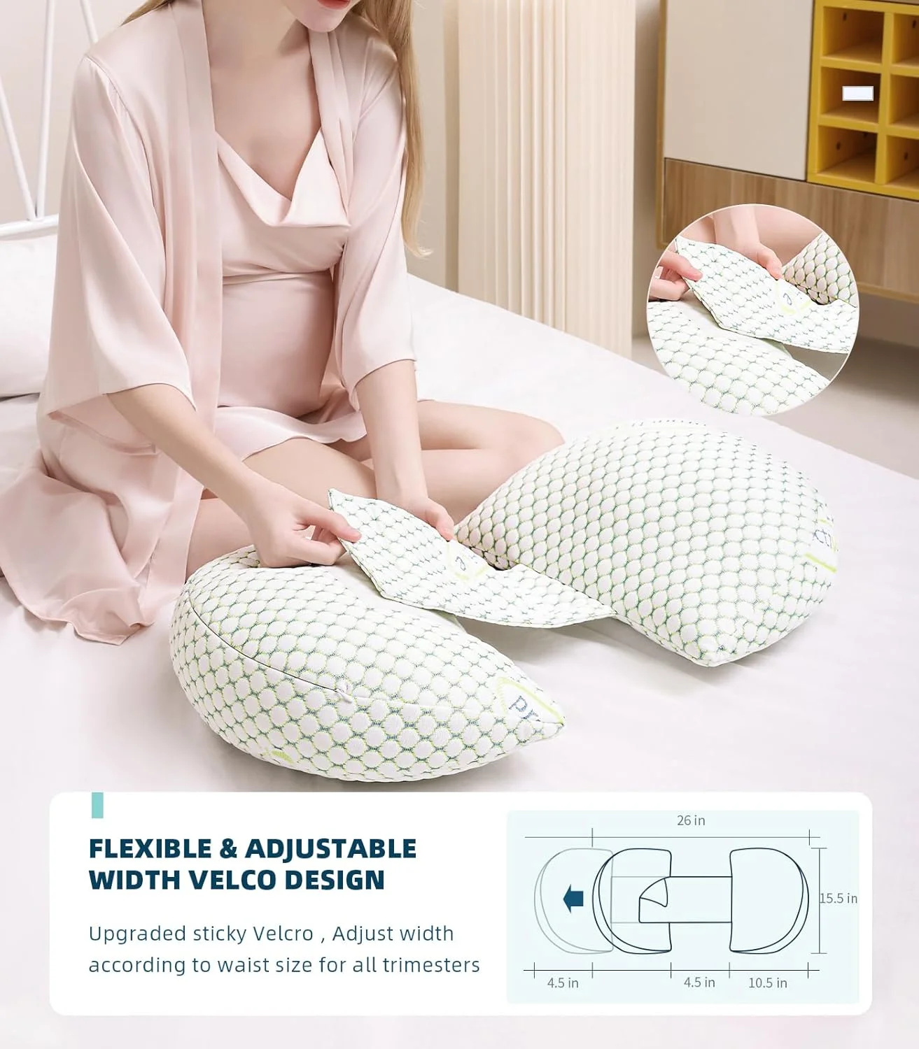 بالش بارداری اوترنال برای زنان باردار، بالش بدن نرم بارداری، پشتیبانی برای کمر، باسن، پاها، بالش بارداری با روکش بالش جداشدنی و قابل تنظیم بالش بارداری اوترنال برای زنان باردار، بالش بدن نرم بارداری، پشتیبانی برای کمر، باسن، پاها، بالش بارداری با روکش بالش جداشدنی و قابل تنظیم