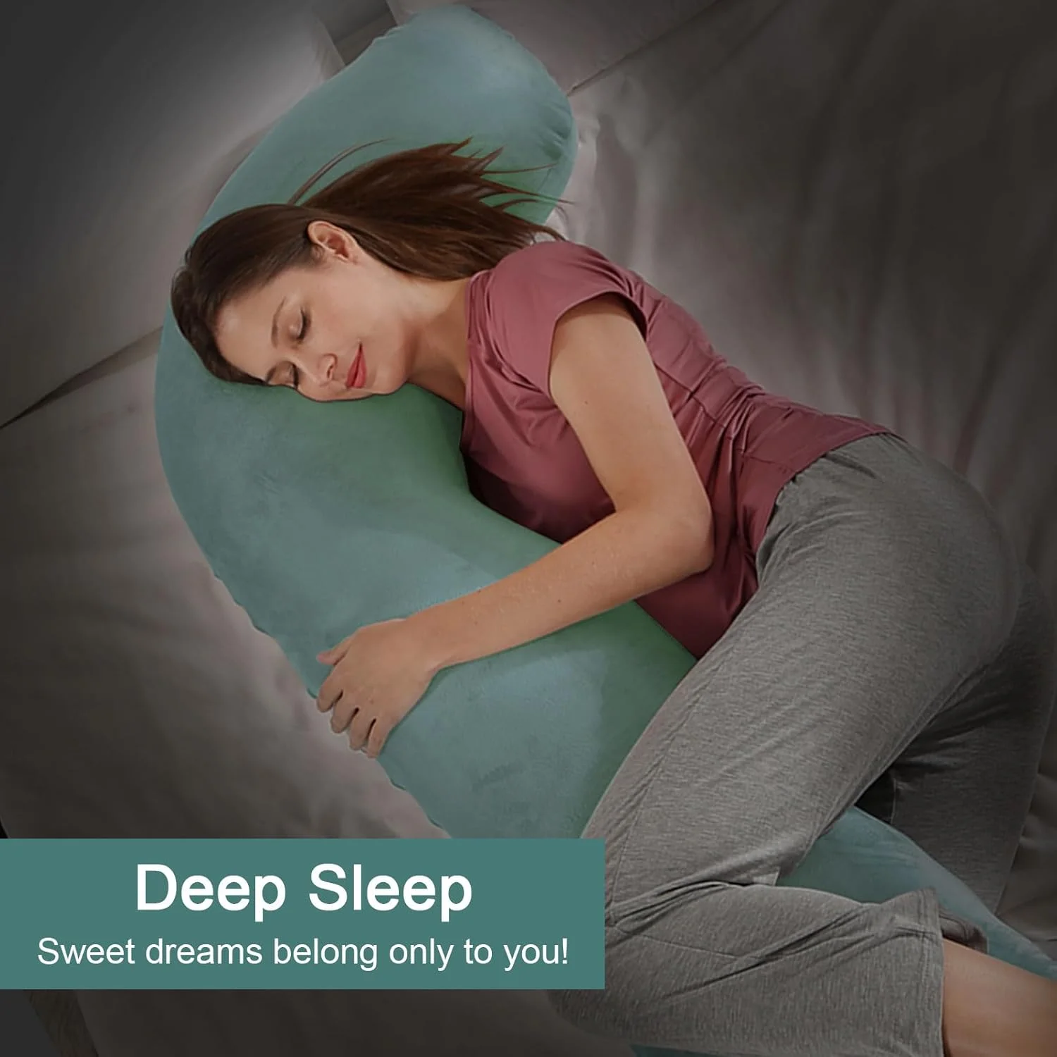 بالش بارداری برای خواب، بالش مخملی بارداری و بدن با فرم J، شیردهی، بالش حمایت از کل بدن برای بارداران، حمایت از باسن، پا، کمر، بالش بارداری با روکش قابل جدا شدن و شستشو