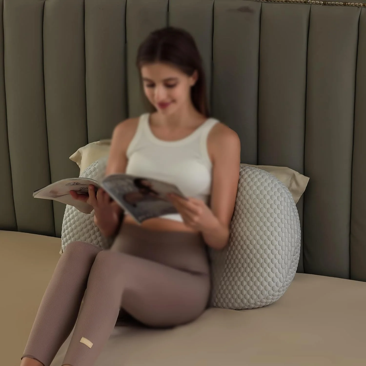 بالش بارداری OYDAS برای زنان، بالش نرم بارداری، پشتیبانی از کمر، باسن، پا، بالش بارداری با روکش بالش قابل جابجایی و تنظیم