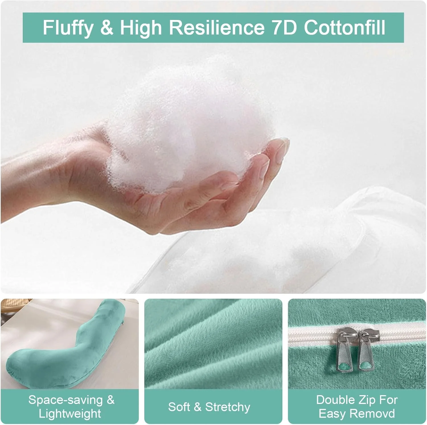 بالش بارداری برای خواب، بالش مخملی بارداری و بدن با فرم J، شیردهی، بالش حمایت از کل بدن برای بارداران، حمایت از باسن، پا، کمر، بالش بارداری با روکش قابل جدا شدن و شستشو