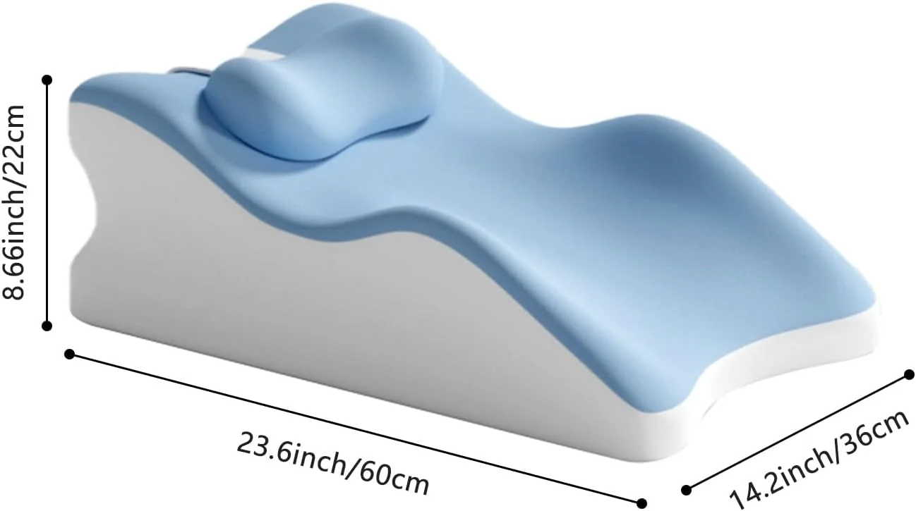 بالش مموری فوم کانتور Vbvbip - بالش طبی برای تسکین درد گردن، بالش ارگونومیک ارتوپدی برای خوابندگان به پهلو، پشت و شکم، روکش خنک کننده نرم