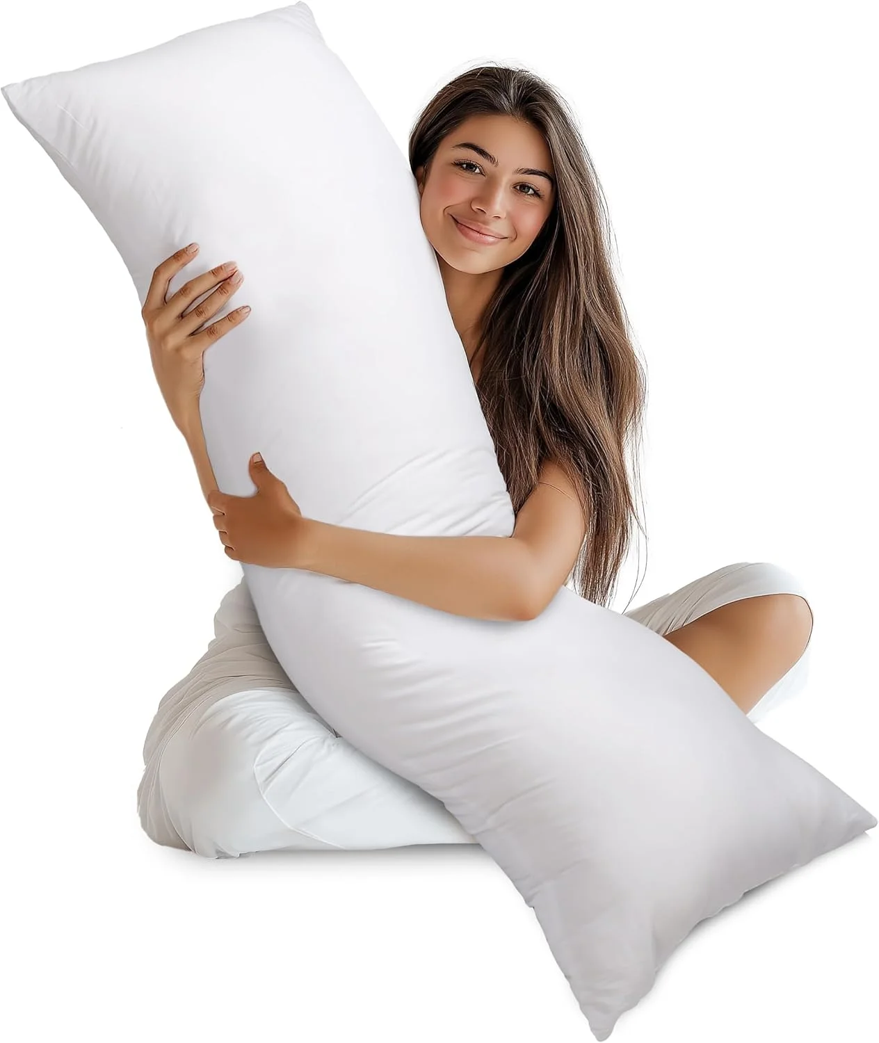 بالش بدنه فوق العاده نرم Utopia Bedding - بالش های بلند برای خوابیدن به پهلو در دوران بارداری - روکش 100% پنبه با پر کردن پلی استر نرم (تک بسته)
