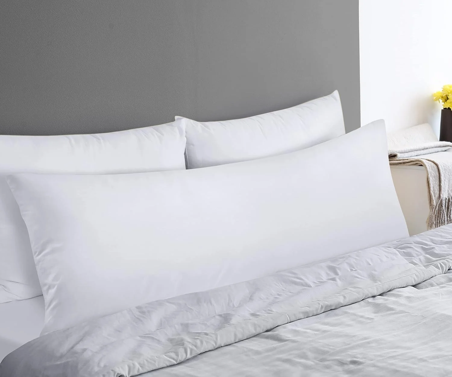 بالش بدنه فوق العاده نرم Utopia Bedding - بالش های بلند برای خوابیدن به پهلو در دوران بارداری - روکش 100% پنبه با پر کردن پلی استر نرم (تک بسته) بالش بدنه فوق العاده نرم Utopia Bedding - بالش های بلند برای خوابیدن به پهلو در دوران بارداری - روکش 100% پنبه با پر کردن پلی استر نرم (تک بسته)