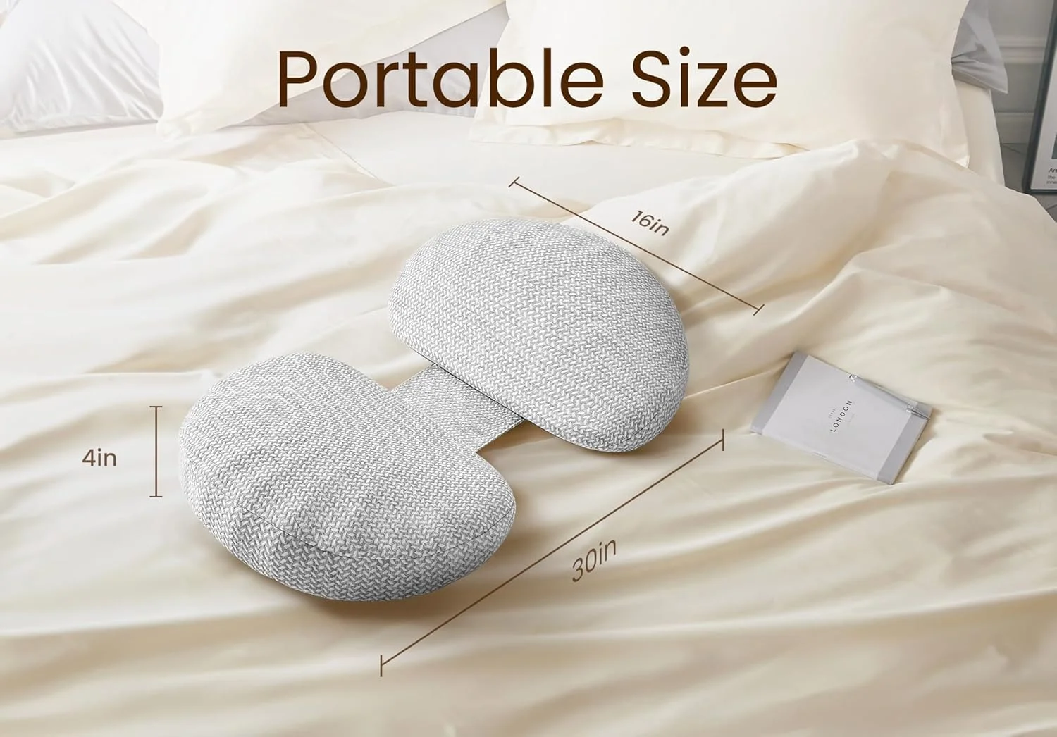 بالش بارداری Tinkerz برای خواب، بالش مموری فوم برای خوابیدن به پهلو، بالش بارداری برای حمایت از کمر، شکم، باسن برای زنان باردار، بالش های مسافرتی قابل حمل و قابل تنظیم خاکستری