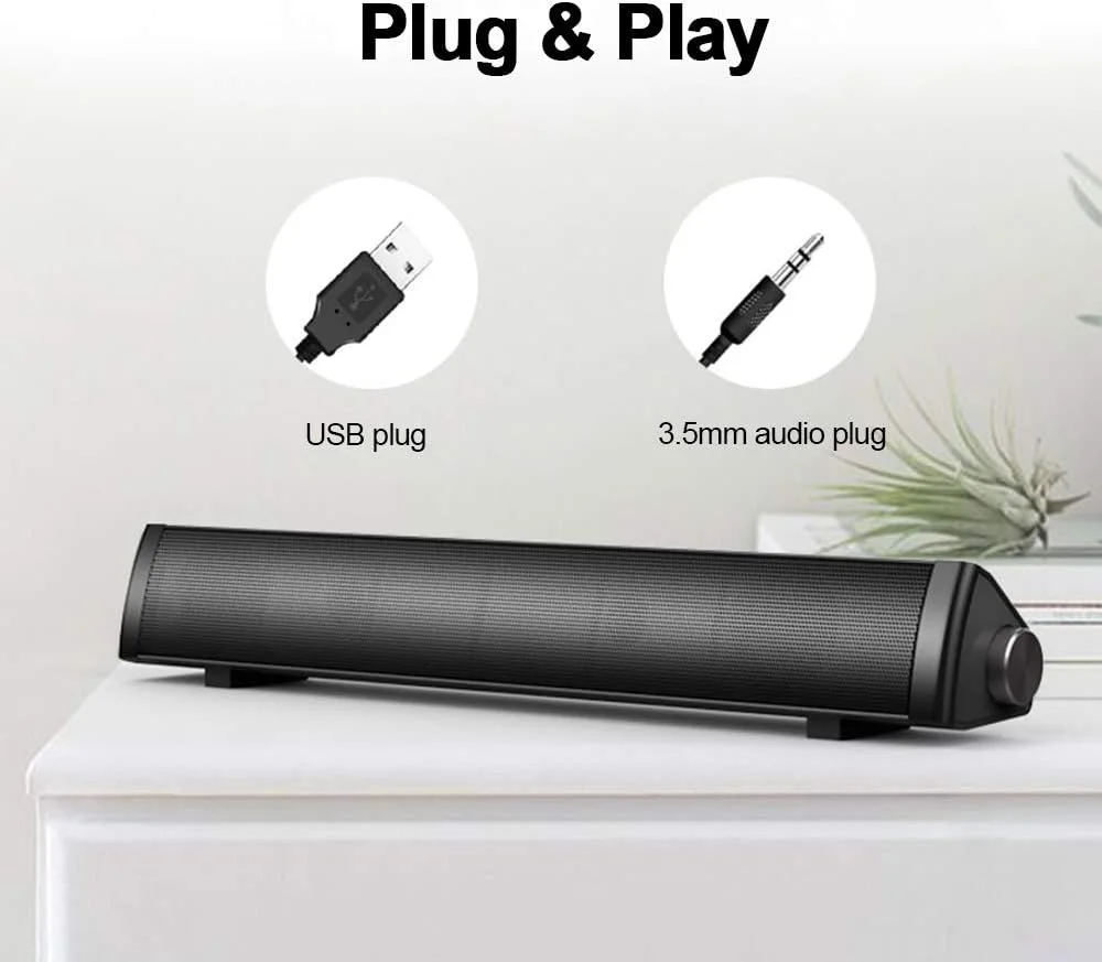 اسپیکر بار کامپیوتر Irovami V105، اسپیکرهای سیمی کامپیوتر، اسپیکر بار استریو USB، مینی ساندبار بلند با صدای HiFi و بیس غنی برای تلویزیون، کامپیوتر، تلفن همراه، تبلت، دسکتاپ و لپ تاپ اسپیکر بار کامپیوتر Irovami V105، اسپیکرهای سیمی کامپیوتر، اسپیکر بار استریو USB، مینی ساندبار بلند با صدای HiFi و بیس غنی برای تلویزیون، کامپیوتر، تلفن همراه، تبلت، دسکتاپ و لپ تاپ