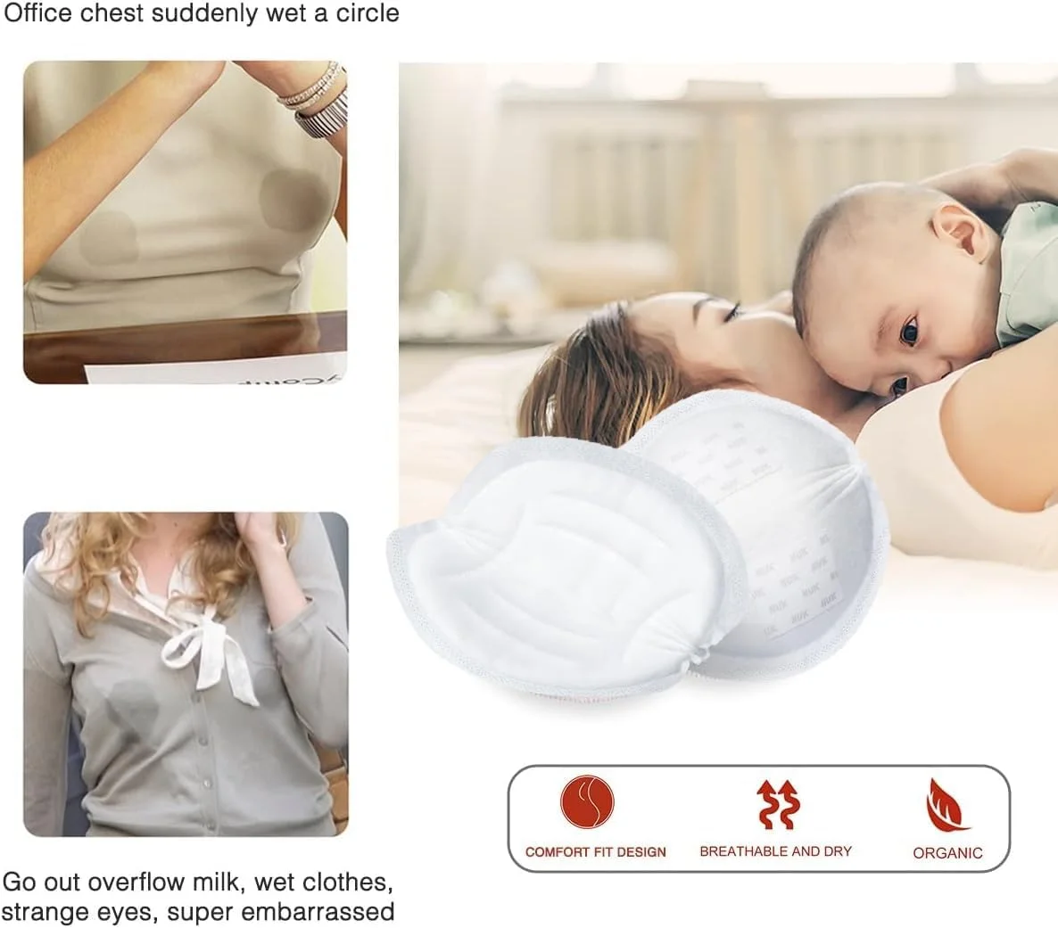 پدهای سینه یکبار مصرف AUTOYSUR 100 عددی، پدهای سینه یکبار مصرف برای شیردهی، پدهای شیردهی، طراحی ضد نشت، نرم و فوق العاده جاذب برای تناسب و احتیاط بهینه (100 عدد) پدهای سینه یکبار مصرف AUTOYSUR 100 عددی، پدهای سینه یکبار مصرف برای شیردهی، پدهای شیردهی، طراحی ضد نشت، نرم و فوق العاده جاذب برای تناسب و احتیاط بهینه (100 عدد)