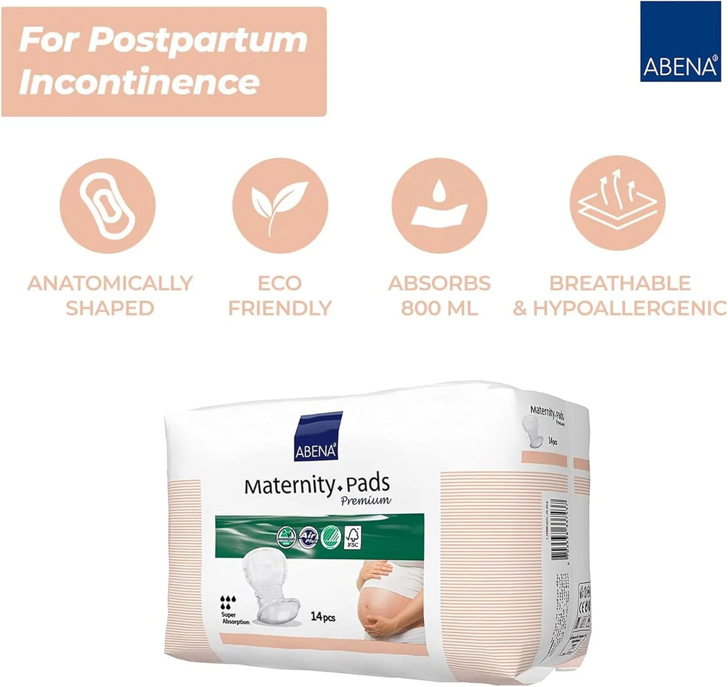 پدهای بهداشتی دوران بارداری آبنا پریمیوم، جذب فوق العاده، 15 عددی پدهای بهداشتی دوران بارداری آبنا پریمیوم، جذب فوق العاده، 15 عددی