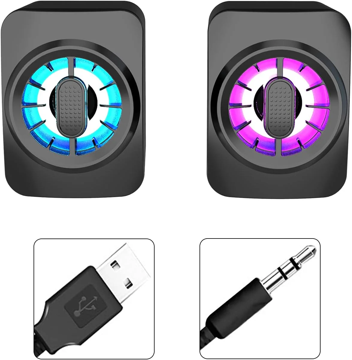 اسپیکر کامپیوتر Irovami A1، اسپیکر مینی قابل حمل RGB، اسپیکر سیمی 3.5 میلی متری با تغذیه USB، ساب ووفر 6 واتی، کنترل صدا برای لپ تاپ، کامپیوتر رومیزی، تبلت، کامپیوتر شخصی، تلفن هوشمند اسپیکر کامپیوتر Irovami A1، اسپیکر مینی قابل حمل RGB، اسپیکر سیمی 3.5 میلی متری با تغذیه USB، ساب ووفر 6 واتی، کنترل صدا برای لپ تاپ، کامپیوتر رومیزی، تبلت، کامپیوتر شخصی، تلفن هوشمند