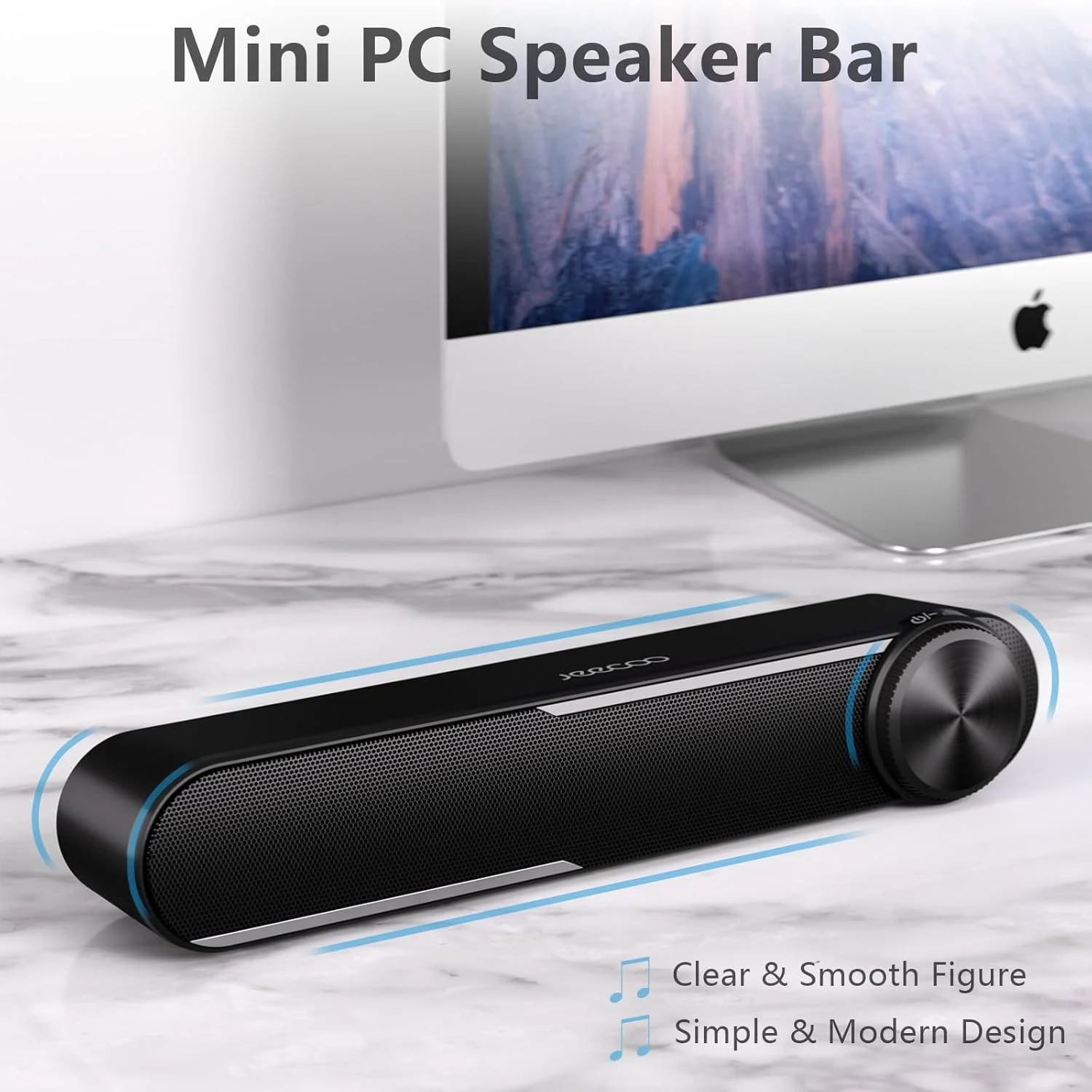 اسپیکر سیمی کامپیوتر Jeecoo A30 - ساندبار PC برای مانیتور - صدای شفاف، تغذیه از طریق USB با AUX 3.5 میلیمتری، کنترل حجم صدای بزرگ - سازگار با لپتاپ و تبلت اسپیکر سیمی کامپیوتر Jeecoo A30 - ساندبار PC برای مانیتور - صدای شفاف، تغذیه از طریق USB با AUX 3.5 میلیمتری، کنترل حجم صدای بزرگ - سازگار با لپتاپ و تبلت