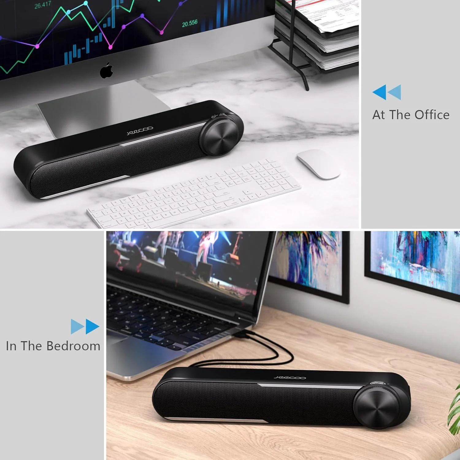 اسپیکر سیمی کامپیوتر Jeecoo A30 - ساندبار PC برای مانیتور - صدای شفاف، تغذیه از طریق USB با AUX 3.5 میلیمتری، کنترل حجم صدای بزرگ - سازگار با لپتاپ و تبلت اسپیکر سیمی کامپیوتر Jeecoo A30 - ساندبار PC برای مانیتور - صدای شفاف، تغذیه از طریق USB با AUX 3.5 میلیمتری، کنترل حجم صدای بزرگ - سازگار با لپتاپ و تبلت
