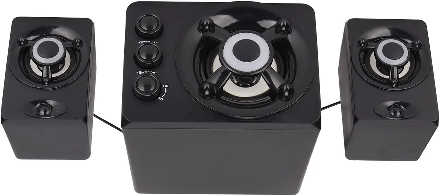 اسپیکر ساب ووفر رومیزی Jectse، اسپیکرهای سیمی استریو چندرسانهای 3.5 میلیمتری با نور RGB LED برای کامپیوتر رومیزی لپتاپ پورت USB DC 5V AUX (نسخه جدید مشکی) اسپیکر ساب ووفر رومیزی Jectse، اسپیکرهای سیمی استریو چندرسانهای 3.5 میلیمتری با نور RGB LED برای کامپیوتر رومیزی لپتاپ پورت USB DC 5V AUX (نسخه جدید مشکی)