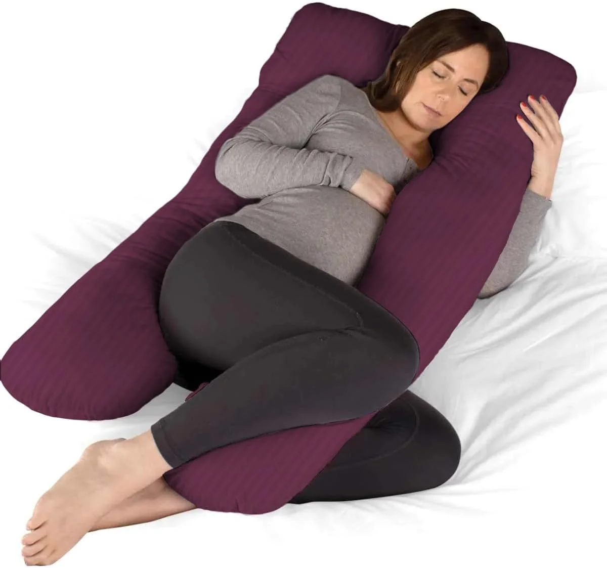 بالش بارداری Sleep well، مدل U شکل، تمام بدن، 70x140 سانتی متر - پارچه میکروفایبر نرم با الیاف توخالی. پشتیبانی از کمر، پاها، شکم برای زنان باردار - بنفش بالش بارداری Sleep well، مدل U شکل، تمام بدن، 70x140 سانتی متر - پارچه میکروفایبر نرم با الیاف توخالی. پشتیبانی از کمر، پاها، شکم برای زنان باردار - بنفش