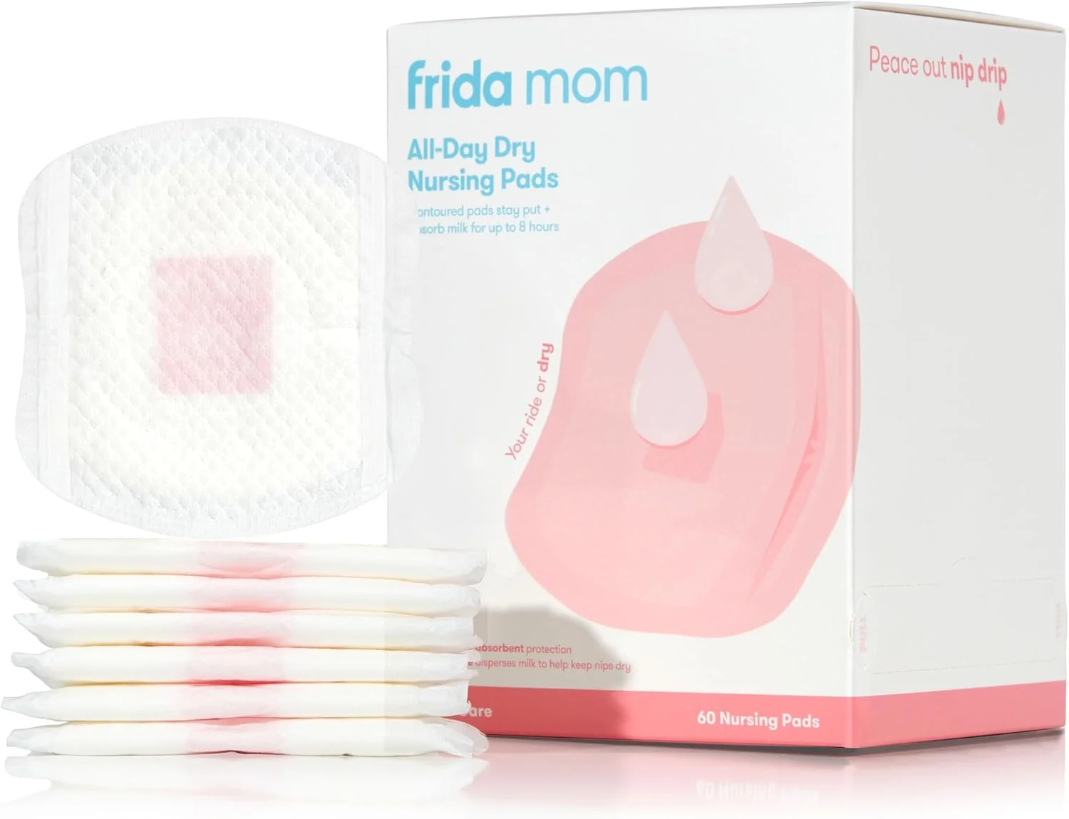 پدهای شیردهی یکبار مصرف Frida Mom، نرم و فوق العاده جاذب، لوازم ضروری شیردهی برای مادران، 60 عدد