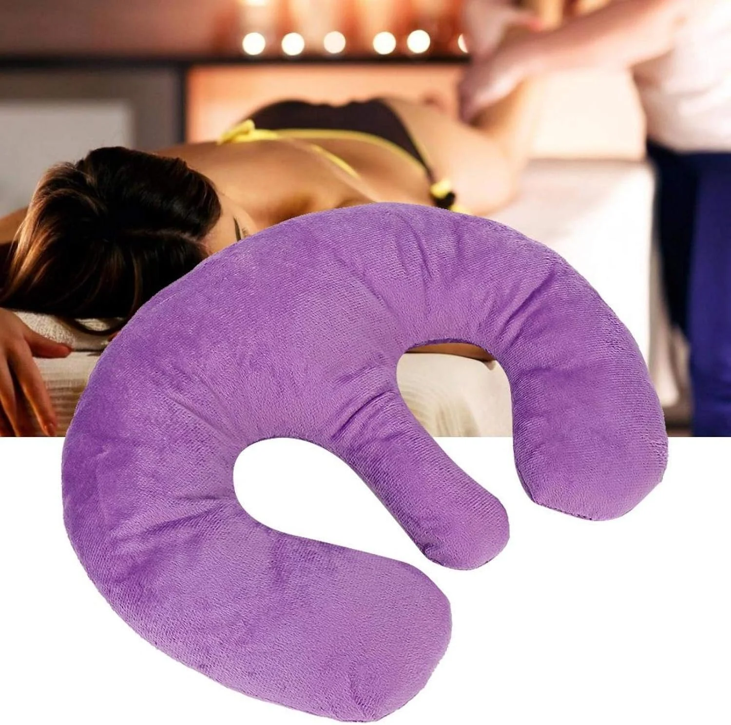 بالشتک سینه Juicemoo، بالش ساپورت سینه پلی استر، کوسن ماساژ سینه SPA برای کاهش فشار کمر، گردن و بازوها (بنفش)