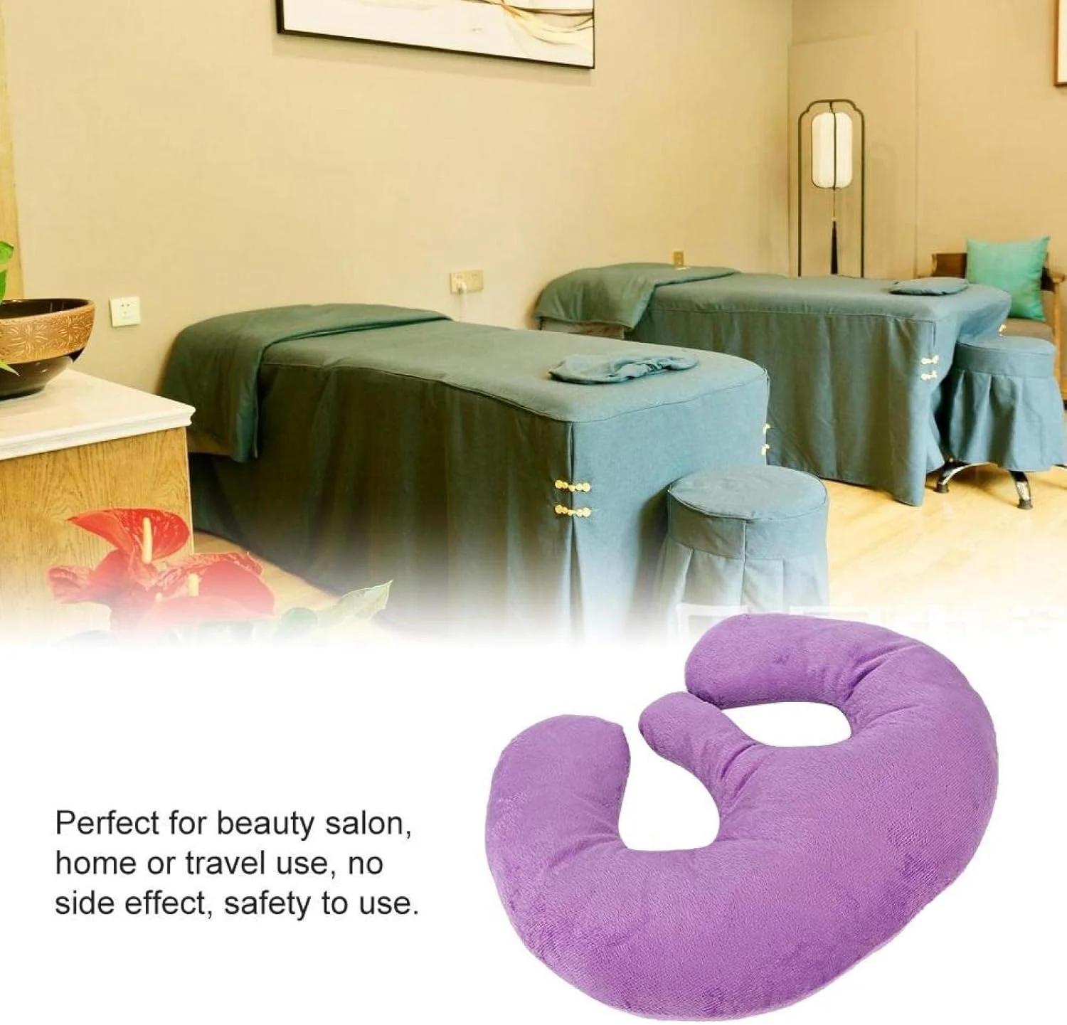 بالشتک سینه Juicemoo، بالش ساپورت سینه پلی استر، کوسن ماساژ سینه SPA برای کاهش فشار کمر، گردن و بازوها (بنفش)