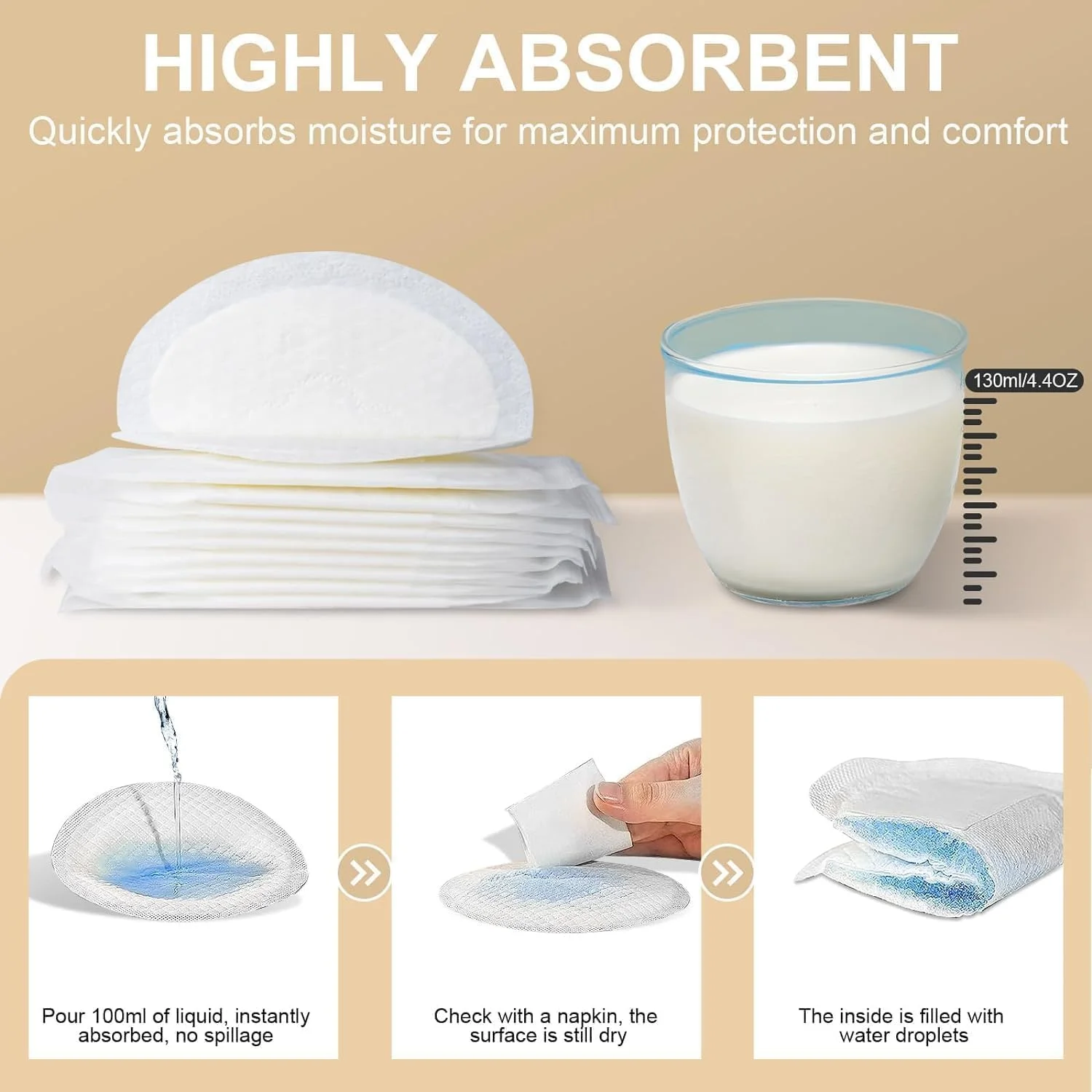 پدهای شیردهی یکبار مصرف جورونب، 100 عدد پد شیردهی برای نشت شیر، خشک نگه دارنده و فوق العاده جاذب، پدهای سینه با طراحی ضد نشت، پدهای نوک سینه نازک و نرم (100 عدد) پدهای شیردهی یکبار مصرف جورونب، 100 عدد پد شیردهی برای نشت شیر، خشک نگه دارنده و فوق العاده جاذب، پدهای سینه با طراحی ضد نشت، پدهای نوک سینه نازک و نرم (100 عدد)