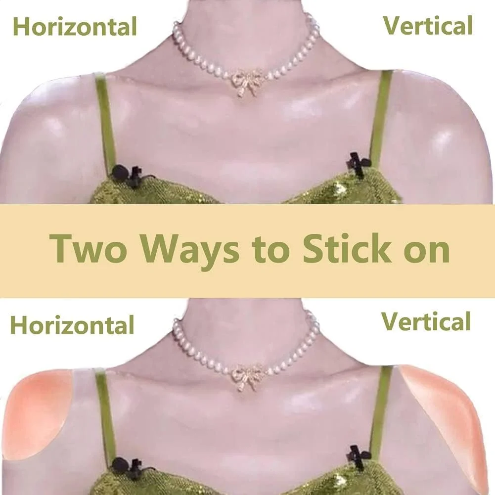 پدهای شانه سیلیکونی KASTWAVE برای زنان، پدهای پوش آپ شانه، پدهای شانه چسبی سیلیکونی ضد لغزش تقویت کننده شانه، پدهای شانه نامرئی قابل تنفس و قابل استفاده مجدد (1 جفت)