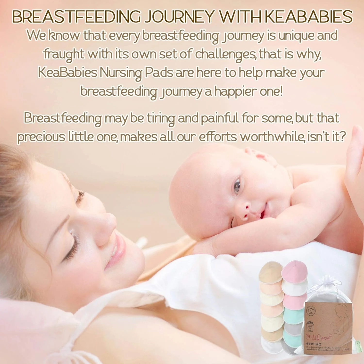 پدهای شیردهی بامبو ارگانیک KASTWAVE - 14 پد قابل شستشو + کیف شستشو - پد نوک سینه شیردهی برای دوران بارداری - پدهای شیردهی قابل استفاده مجدد برای شیردهی (Pastel Touch، بزرگ 4.8 اینچ) پدهای شیردهی بامبو ارگانیک KASTWAVE - 14 پد قابل شستشو + کیف شستشو - پد نوک سینه شیردهی برای دوران بارداری - پدهای شیردهی قابل استفاده مجدد برای شیردهی (Pastel Touch، بزرگ 4.8 اینچ)