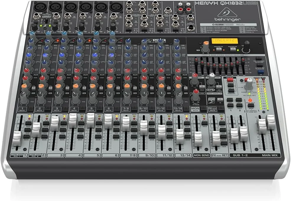 میکسر 18 کانال پریمیوم Behringer با پردازنده Multi-FX و رابط USB/Audio مدل QX1832USB میکسر 18 کانال پریمیوم Behringer با پردازنده Multi-FX و رابط USB/Audio مدل QX1832USB
