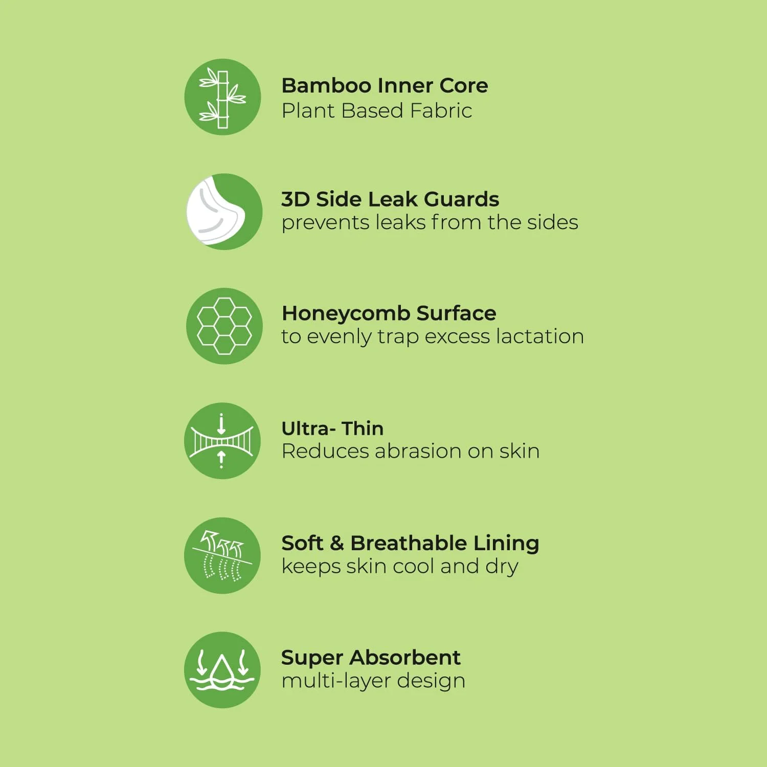 پدهای سینه یکبار مصرف بامبو برند مون، پد سینه شیردهی/مادر، پوشش نوک سینه برای مادران شیرده، کانتوردار، نرم، قابل تنفس، فوق العاده جاذب با سطح لانه زنبوری - بسته 36 عددی