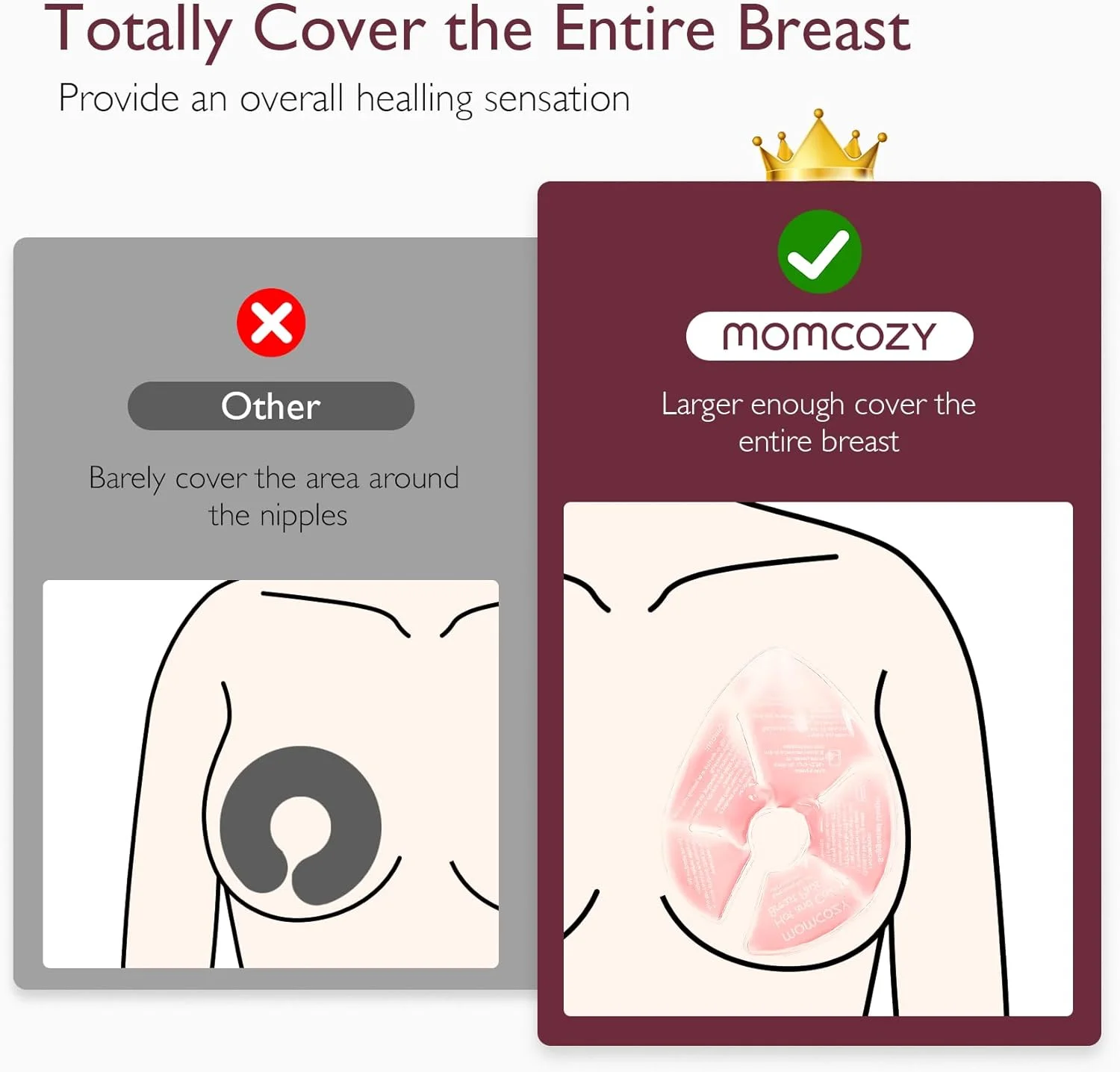 کمپرس سینه Momcozy، پدهای سینه گرم و سرد، بسته 2 عددی