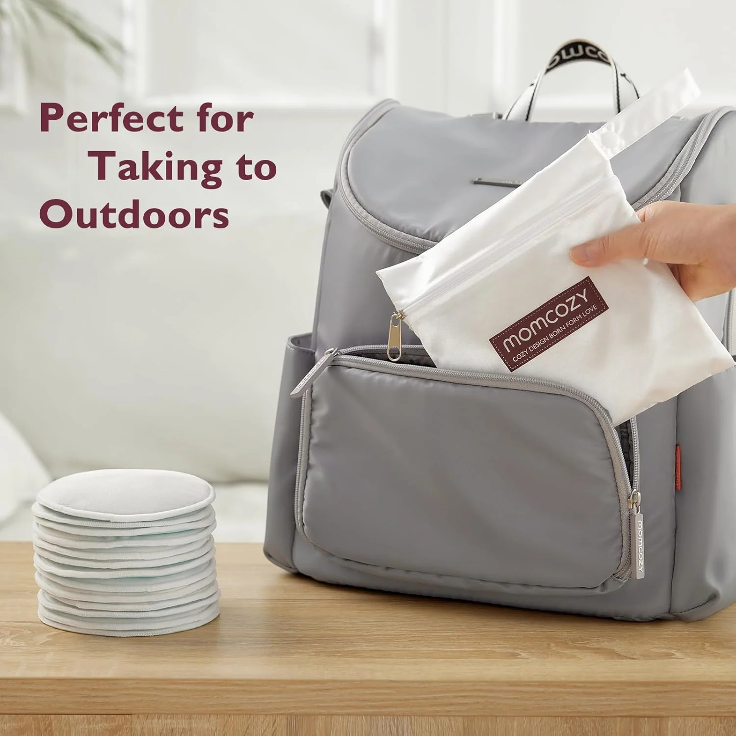 پدهای سینه قابل استفاده مجدد مام کوزی، استفاده نوآورانه از پارچه جاذب و پدهای شیردهی 3 لایه قابل شستشو، طراحی فوق العاده نازک، نامرئی، جذب سریع، ضد نشت، 6 عدد + کیف جداکننده خشک و مرطوب + کیف شستشو