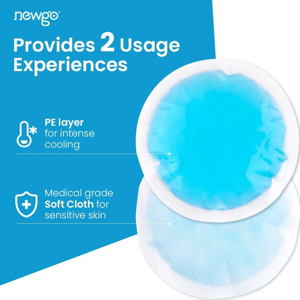 کمپرس یخ کوچک NEWGO برای آسیب دیدگی، بسته 6 عددی کمپرس یخ گرد برای صورت، واجد شرایط FSA، کمپرس سرد و گرم دایره ای با پوشش پارچه ای و آستین برای تسکین درد، دندان درد