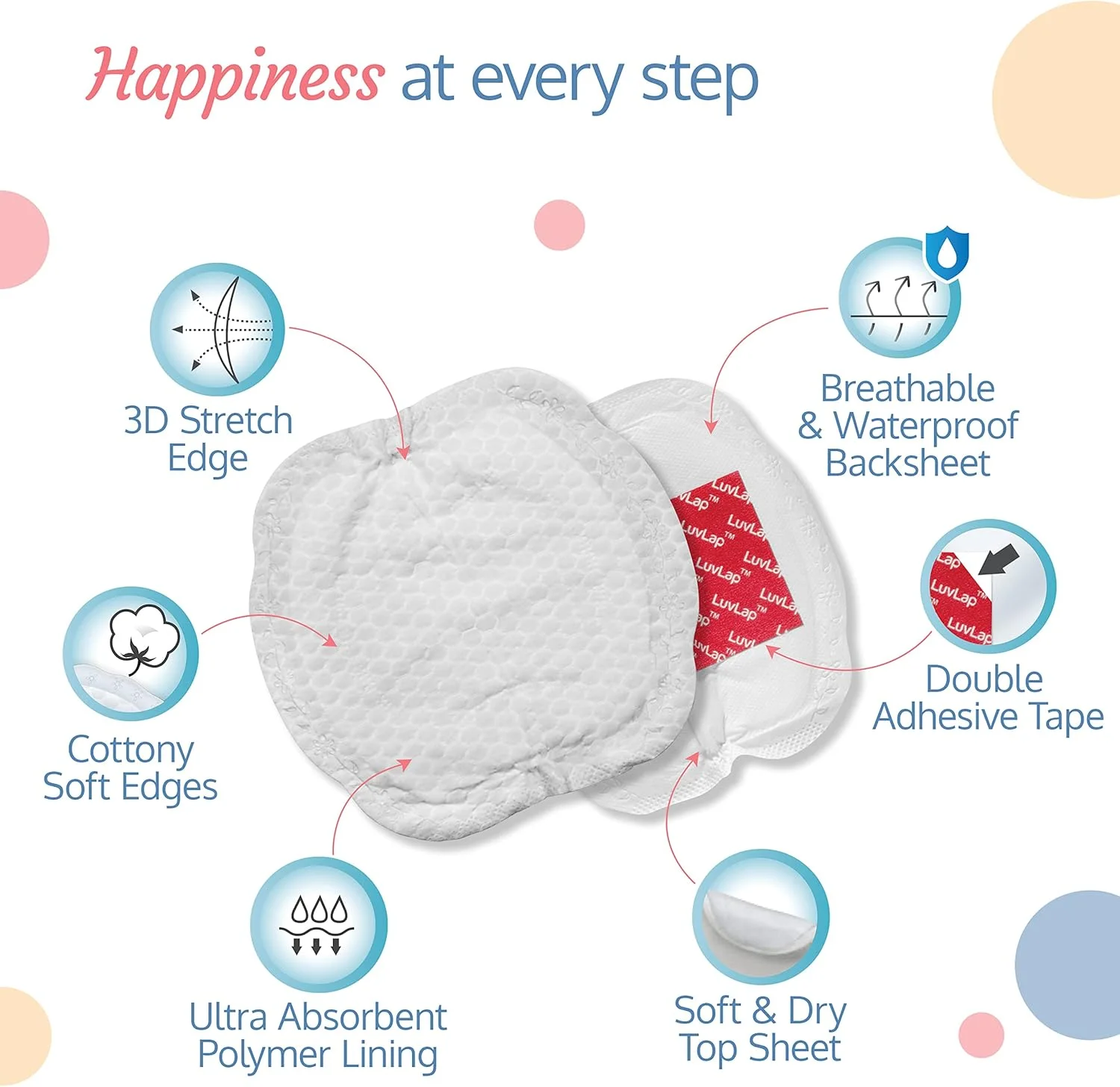 پدهای شیردهی یکبار مصرف فوق العاده نازک Luv Lap - بسته 24 عددی، سفید پدهای شیردهی یکبار مصرف فوق العاده نازک Luv Lap - بسته 24 عددی، سفید