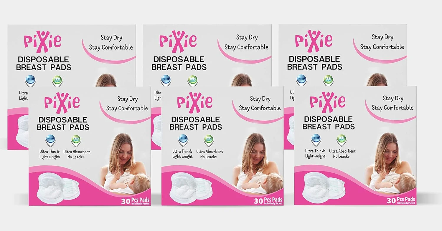 پدهای سینه یکبار مصرف Pixie، 30 عددی، بسته 6 عددی