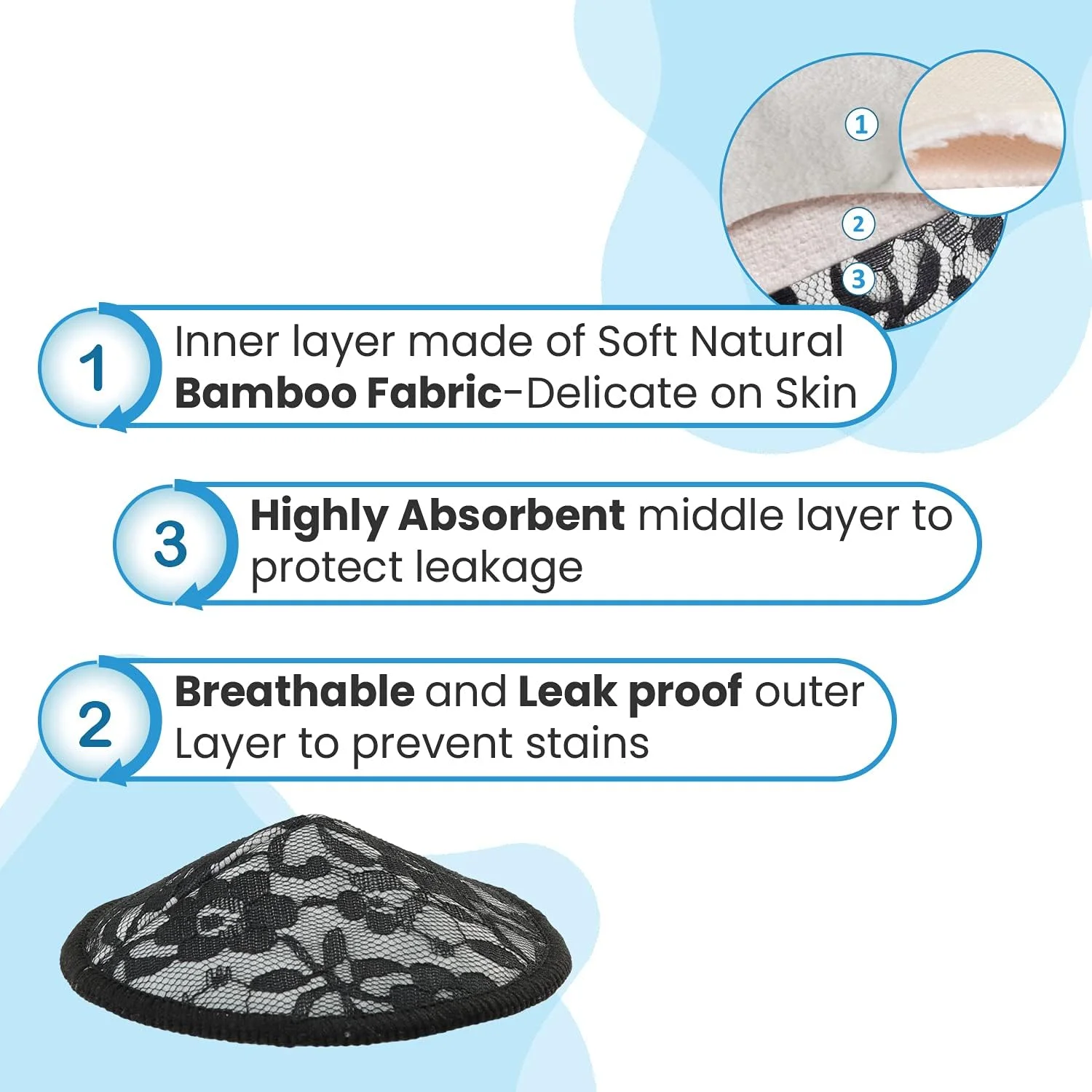 پدهای شیردهی قابل شستشو بامبو طبیعی Luv Lap برای مادران شیرده، مدل توری زیبا، شکل کانتوری برای تناسب اندام، شامل کیسه لباسشویی، جذب فوق العاده، 10 عدد پدهای شیردهی قابل شستشو بامبو طبیعی Luv Lap برای مادران شیرده، مدل توری زیبا، شکل کانتوری برای تناسب اندام، شامل کیسه لباسشویی، جذب فوق العاده، 10 عدد