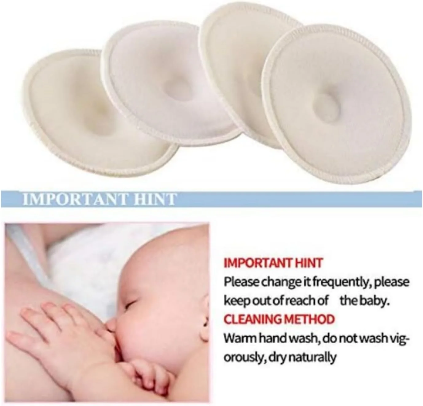 پد سینه شیردهی مادر SKEIDO، 4 عددی، قابل شستشو، ضد آب، پد تغذیه راحت، حوله پارچه ای اسفنجی، پدهای سینه قابل استفاده مجدد