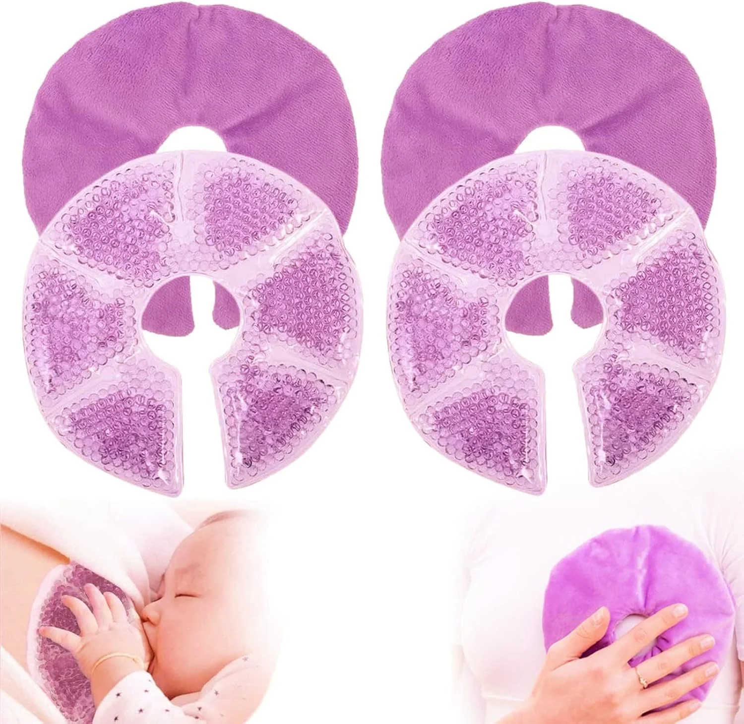 کمپرس یخ سینه LEVGLAKE بسته 2 عددی، قابل استفاده گرم یا سرد برای مادران شیرده، با پوشش نرم و لطیف برای تسکین درد شیردهی و تورم کمپرس یخ سینه LEVGLAKE بسته 2 عددی، قابل استفاده گرم یا سرد برای مادران شیرده، با پوشش نرم و لطیف برای تسکین درد شیردهی و تورم