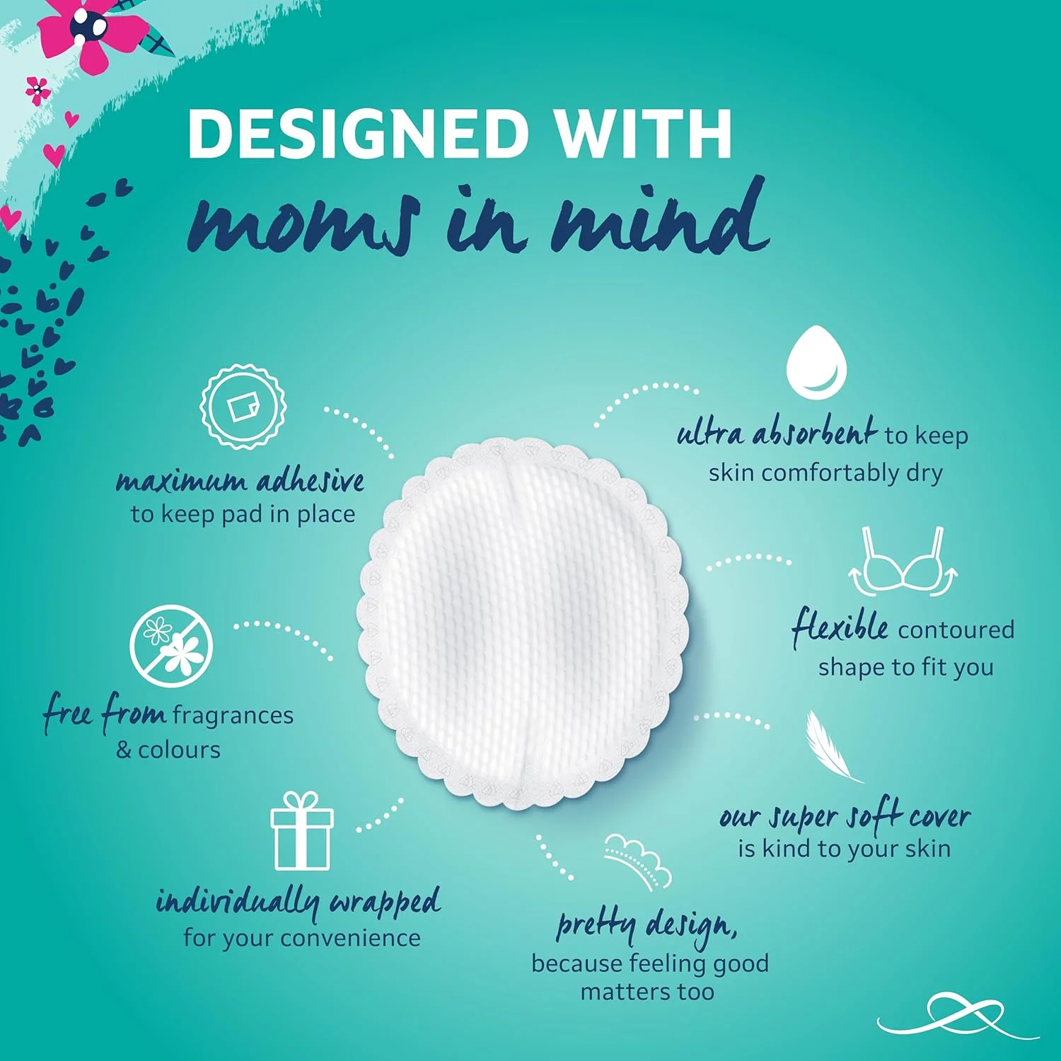 پدهای سینه شیردهی Lil-lets - پدهای پرستاری - پوشش نوک سینه فوق العاده جاذب، فوق العاده نرم، نازک، چسبندگی ایمن، محافظت در برابر نشت - تناسب راحت 30 عدد پدهای سینه شیردهی Lil-lets - پدهای پرستاری - پوشش نوک سینه فوق العاده جاذب، فوق العاده نرم، نازک، چسبندگی ایمن، محافظت در برابر نشت - تناسب راحت 30 عدد