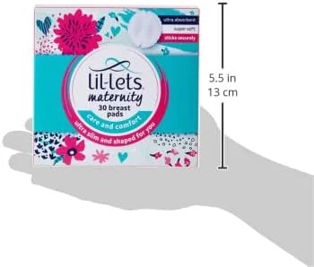 پدهای سینه شیردهی Lil-lets - پدهای پرستاری - پوشش نوک سینه فوق العاده جاذب، فوق العاده نرم، نازک، چسبندگی ایمن، محافظت در برابر نشت - تناسب راحت 30 عدد پدهای سینه شیردهی Lil-lets - پدهای پرستاری - پوشش نوک سینه فوق العاده جاذب، فوق العاده نرم، نازک، چسبندگی ایمن، محافظت در برابر نشت - تناسب راحت 30 عدد