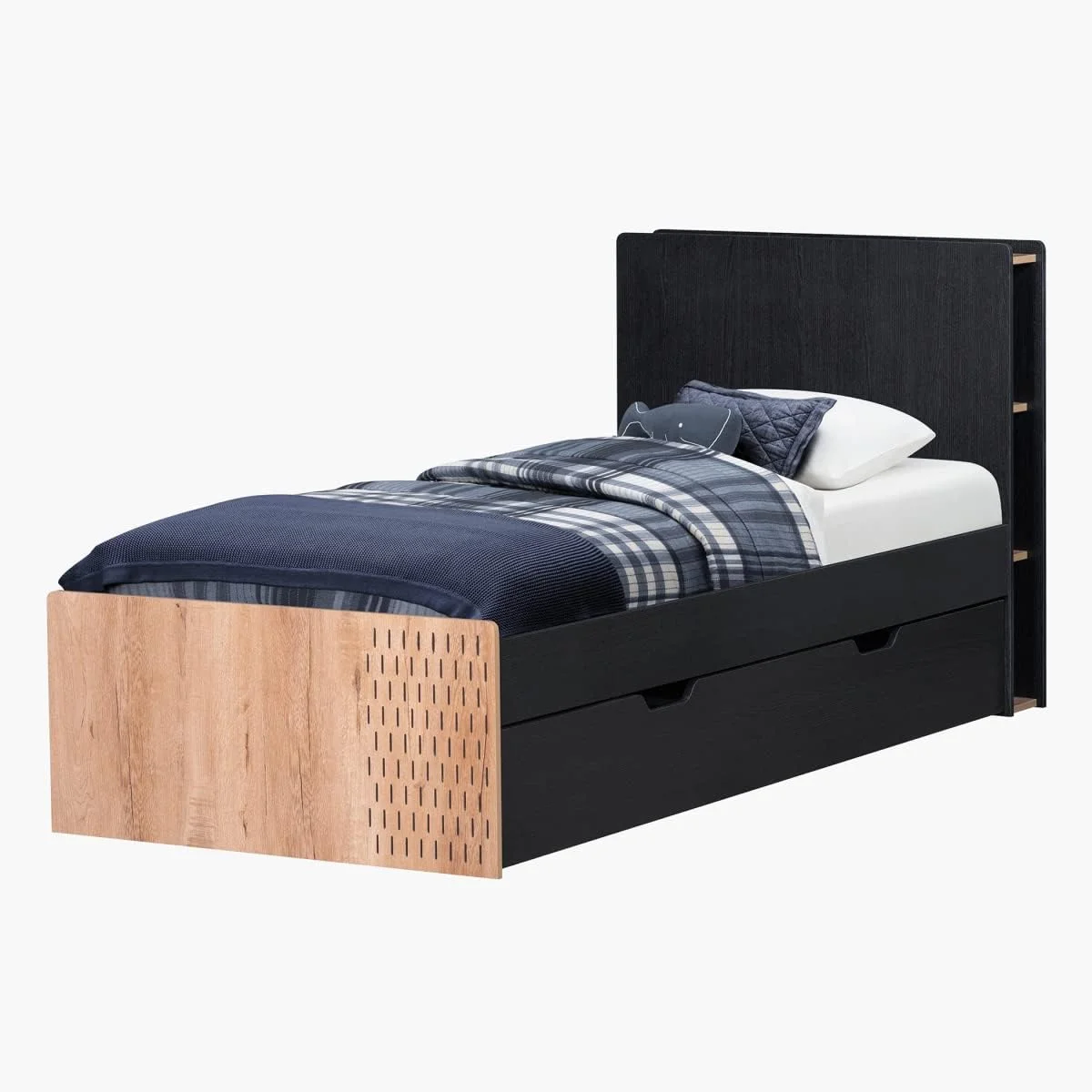 تخت خواب یک نفره کشویی هوم باکس مدل Jordan ابعاد 200 X 24.4 X 94 سانتی متر رنگ مشکی تخت خواب یک نفره کشویی هوم باکس مدل Jordan ابعاد 200 X 24.4 X 94 سانتی متر رنگ مشکی