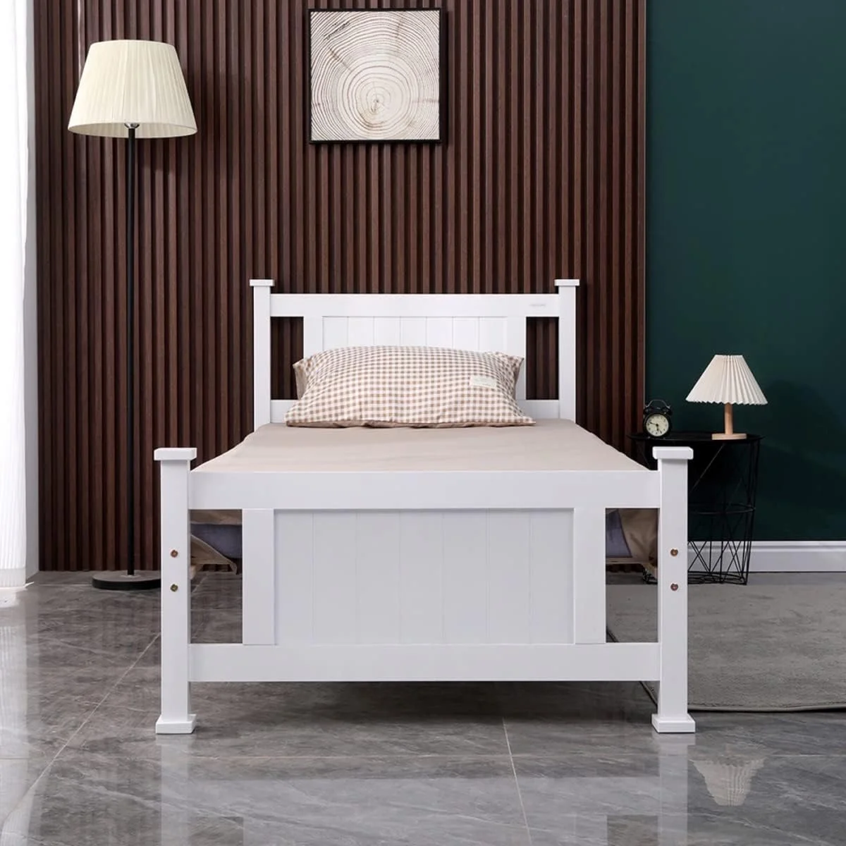 تخت یک نفره هوم باکس مدل Stova Nova ابعاد 90x99x210 سانتی متر رنگ سفید