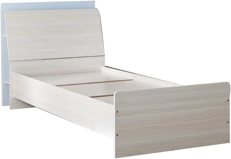تخت خواب یک نفره Home Box مدل Skye با تاج دارای فضای ذخیره سازی - 90X200 سانتی متر بژ