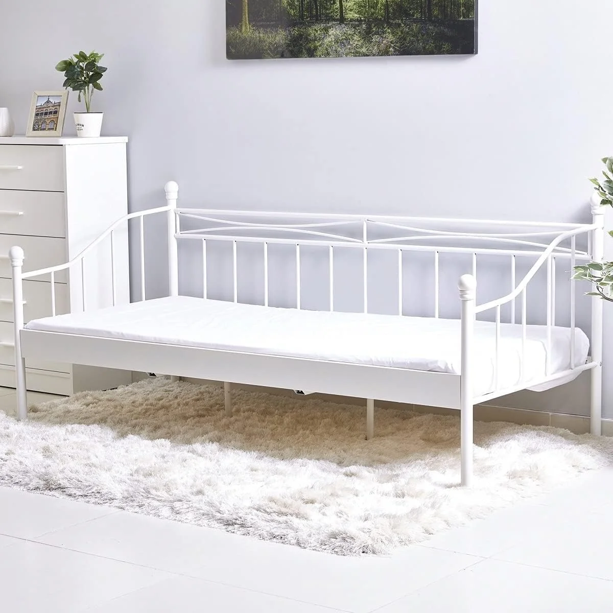 تخت خواب یک نفره وانیلی ایزابلا هوم باکس - 90x200 سانتی متر تخت خواب یک نفره وانیلی ایزابلا هوم باکس - 90x200 سانتی متر