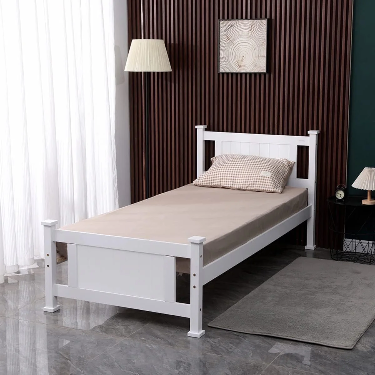 تخت یک نفره هوم باکس مدل Stova Nova ابعاد 90x99x210 سانتی متر رنگ سفید تخت یک نفره هوم باکس مدل Stova Nova ابعاد 90x99x210 سانتی متر رنگ سفید