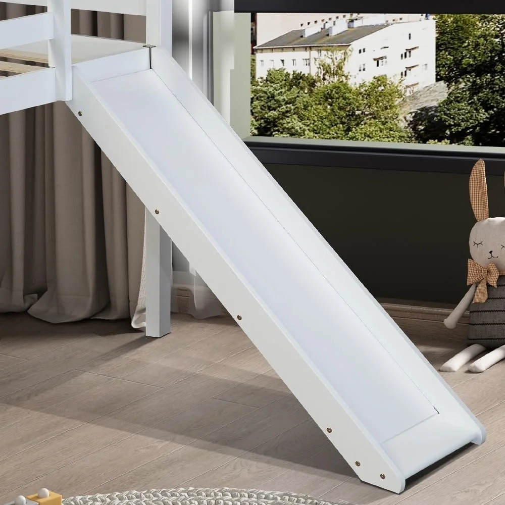 تخت خواب یک نفره استووا وانیلی هوم باکس با سرسره و نردبان - 90x200 سانتی متر تخت خواب یک نفره استووا وانیلی هوم باکس با سرسره و نردبان - 90x200 سانتی متر